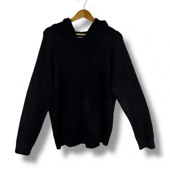 Softies Solid Marshmallow Hoodie Lounge Set, Black, Size XL - Picture 3 of 16